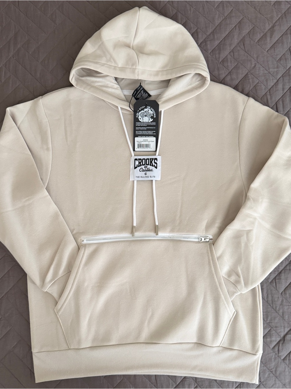 Crooks & Castles Cream Pullover Hoodie - Size Small NWT